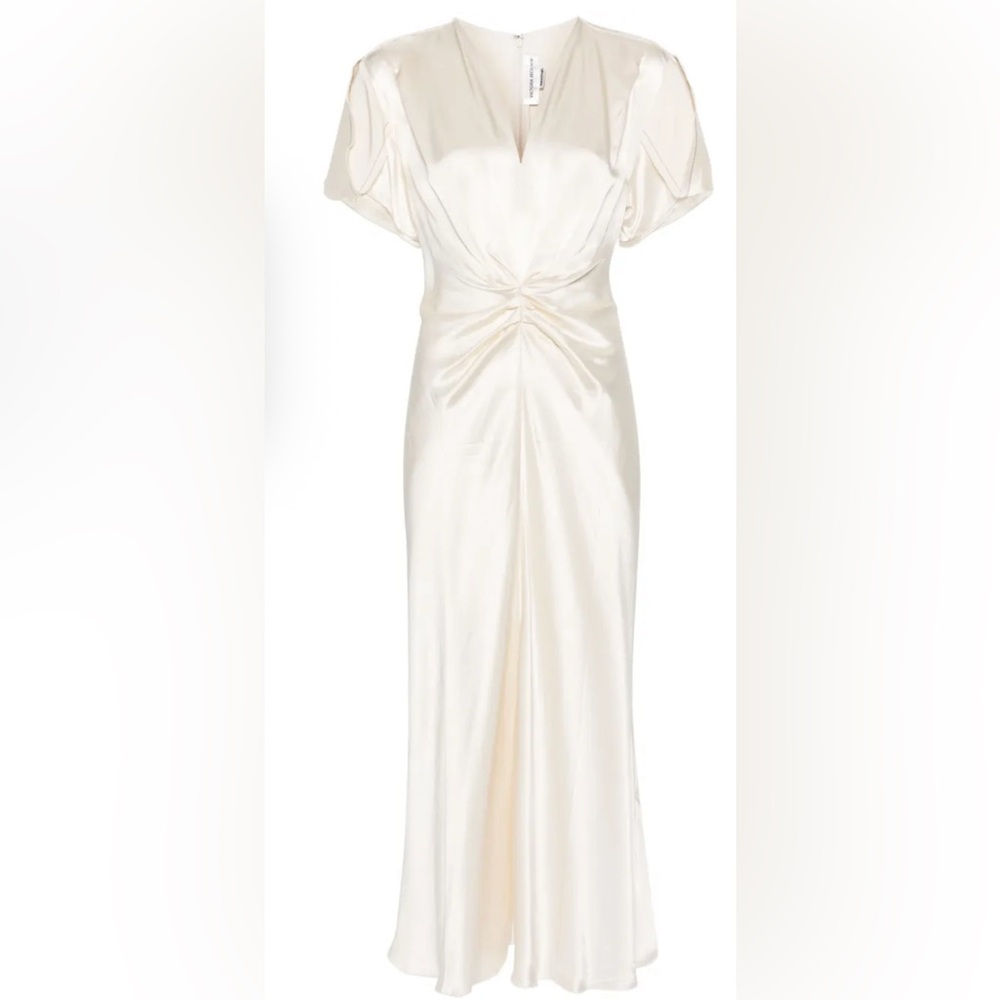 Victoria Beckham Cream Satin Signature Dress